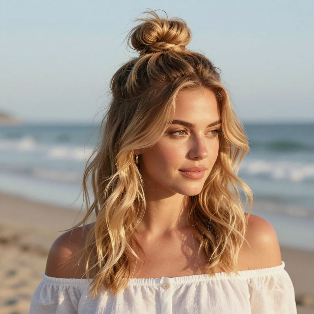 Beachy Half-Up Top Knot