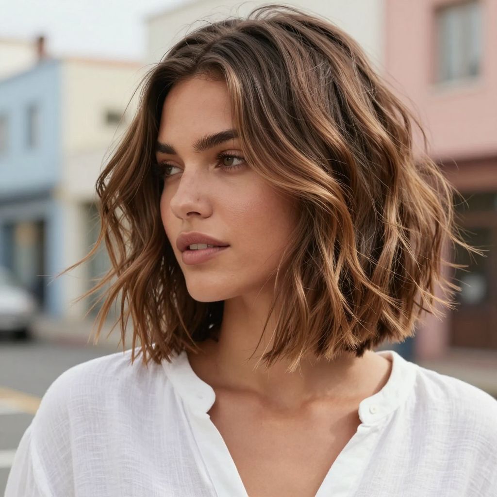 Textured Bob with Beach Texture