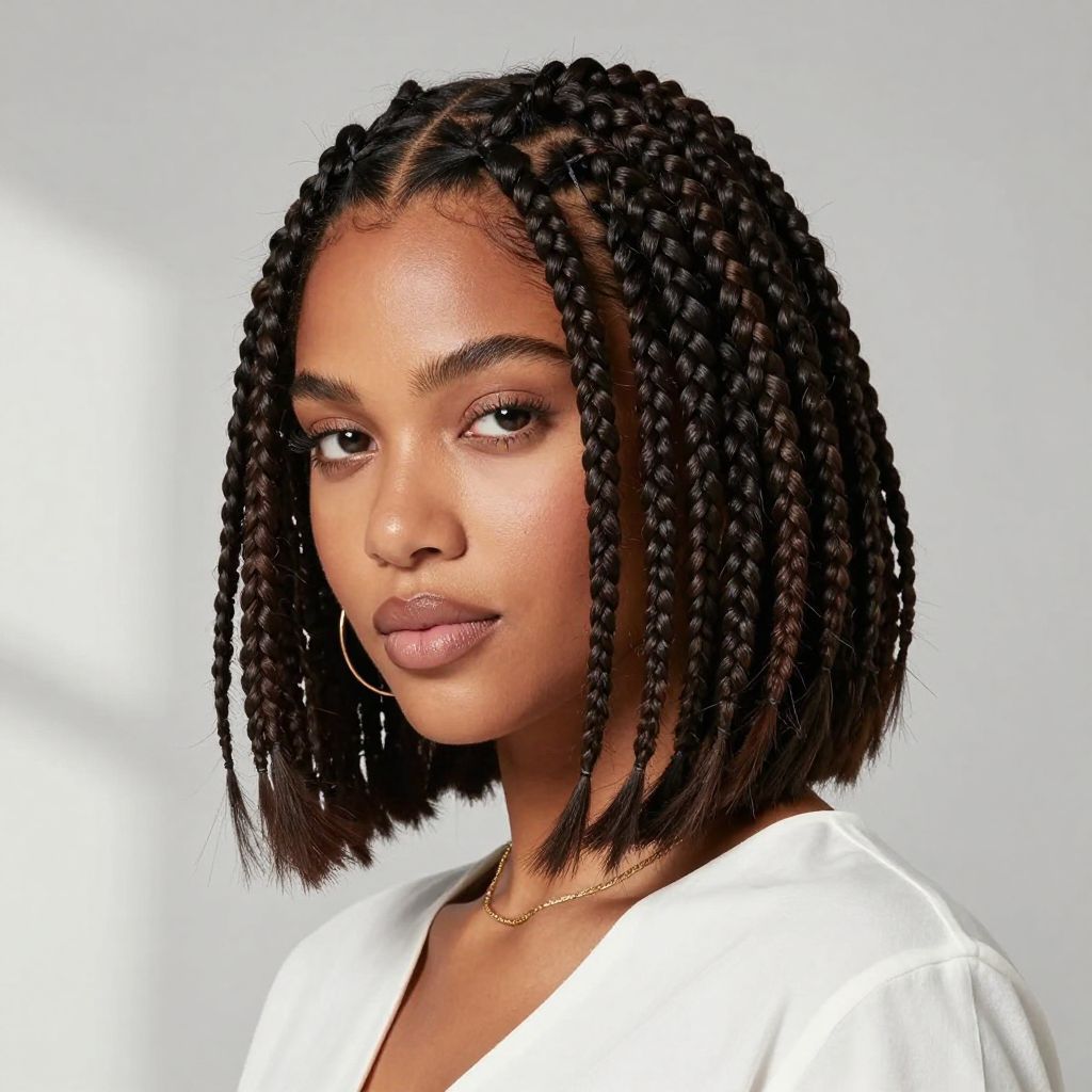 Box Braids Bob Cut