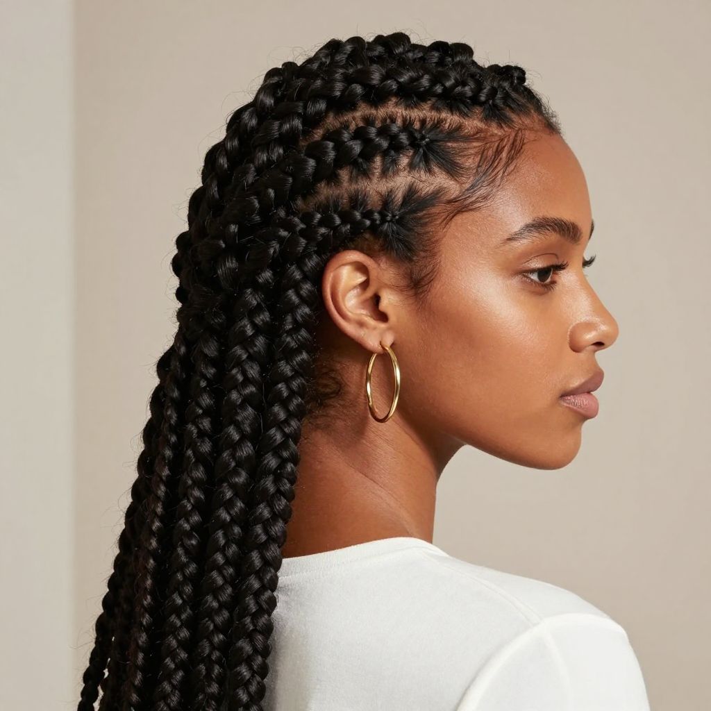 Twisted Crown Box Braids