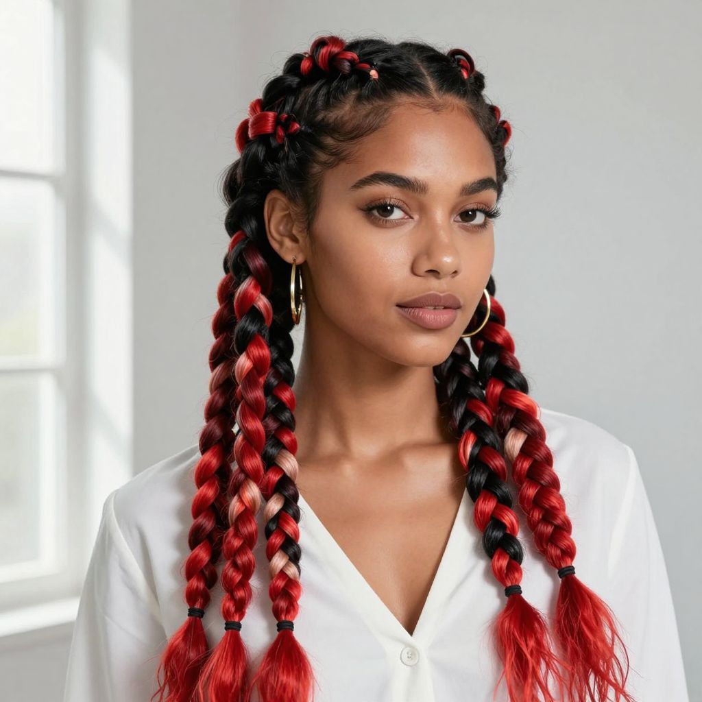 Bold Color Block Braids