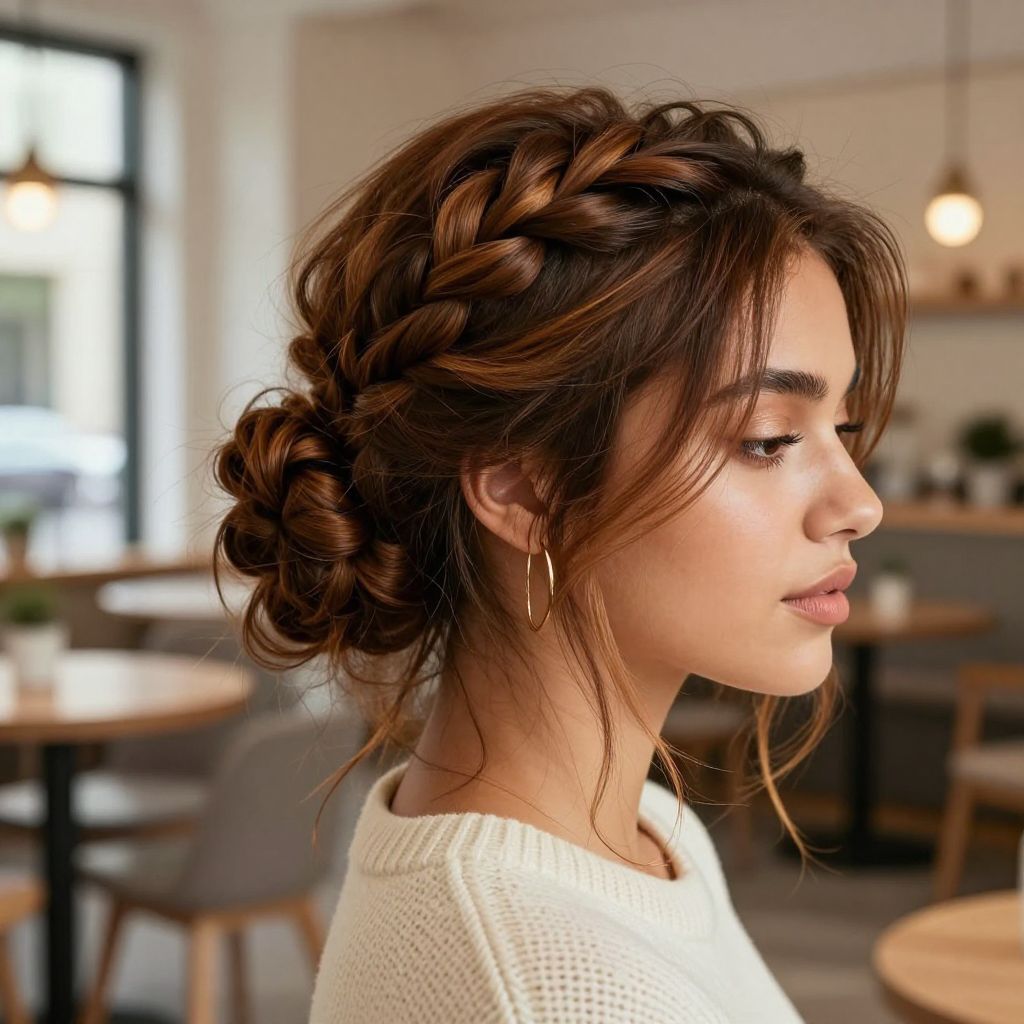 Voluminous Messy Braid Bun