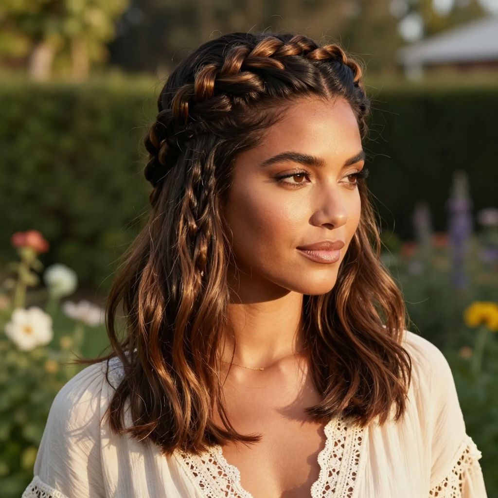 Substantial Crown Braid with Volume