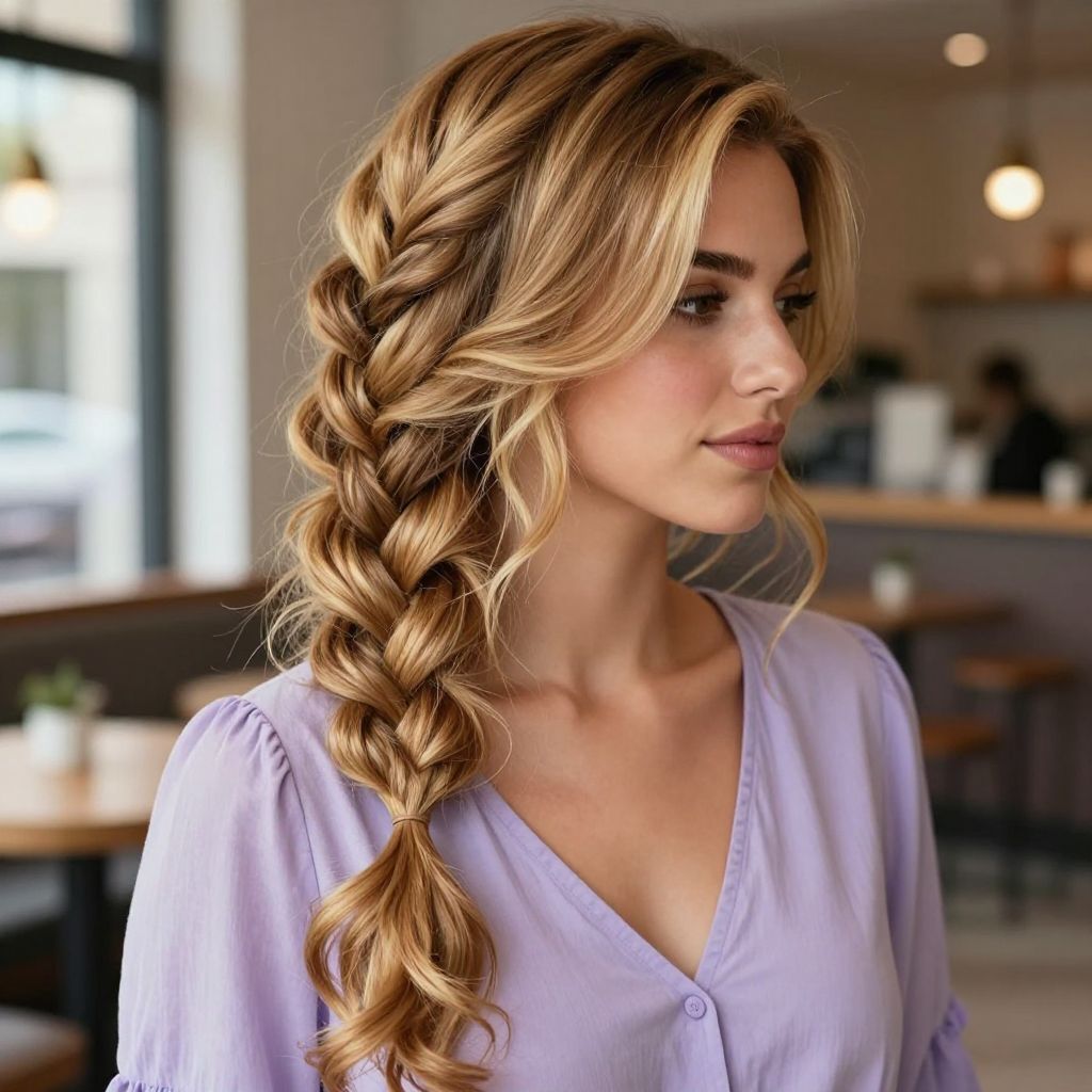 Oversized Side Braid with Soft Waves