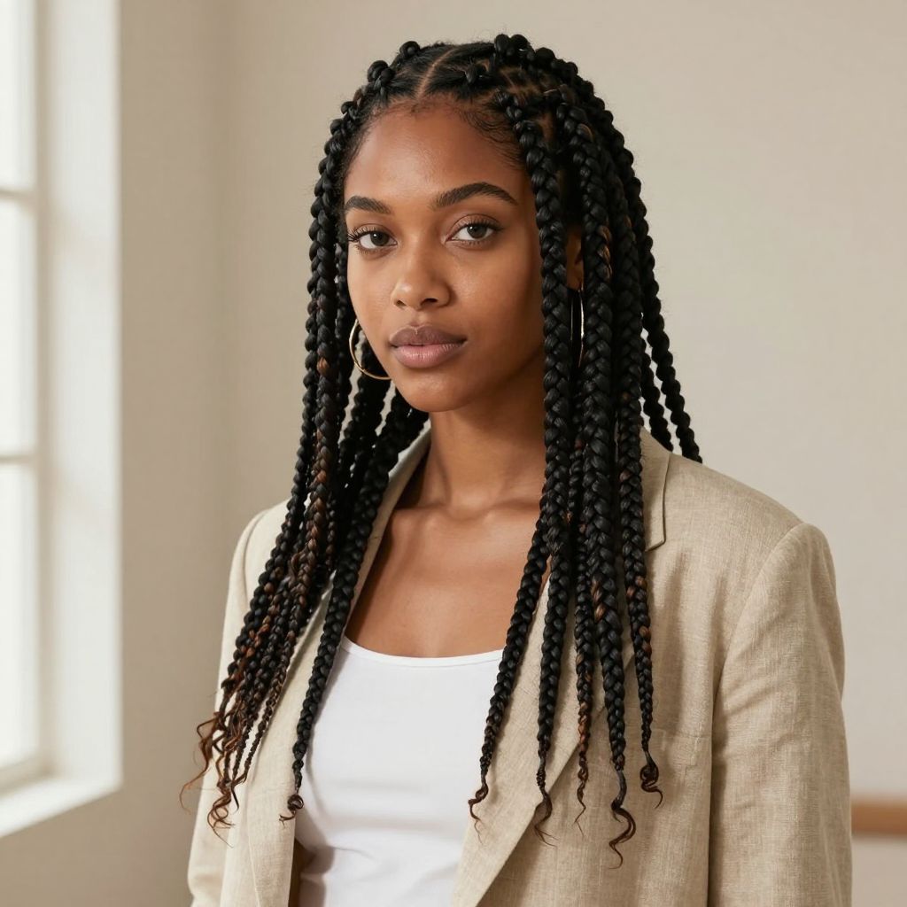 Classic Box Braids with a Twist