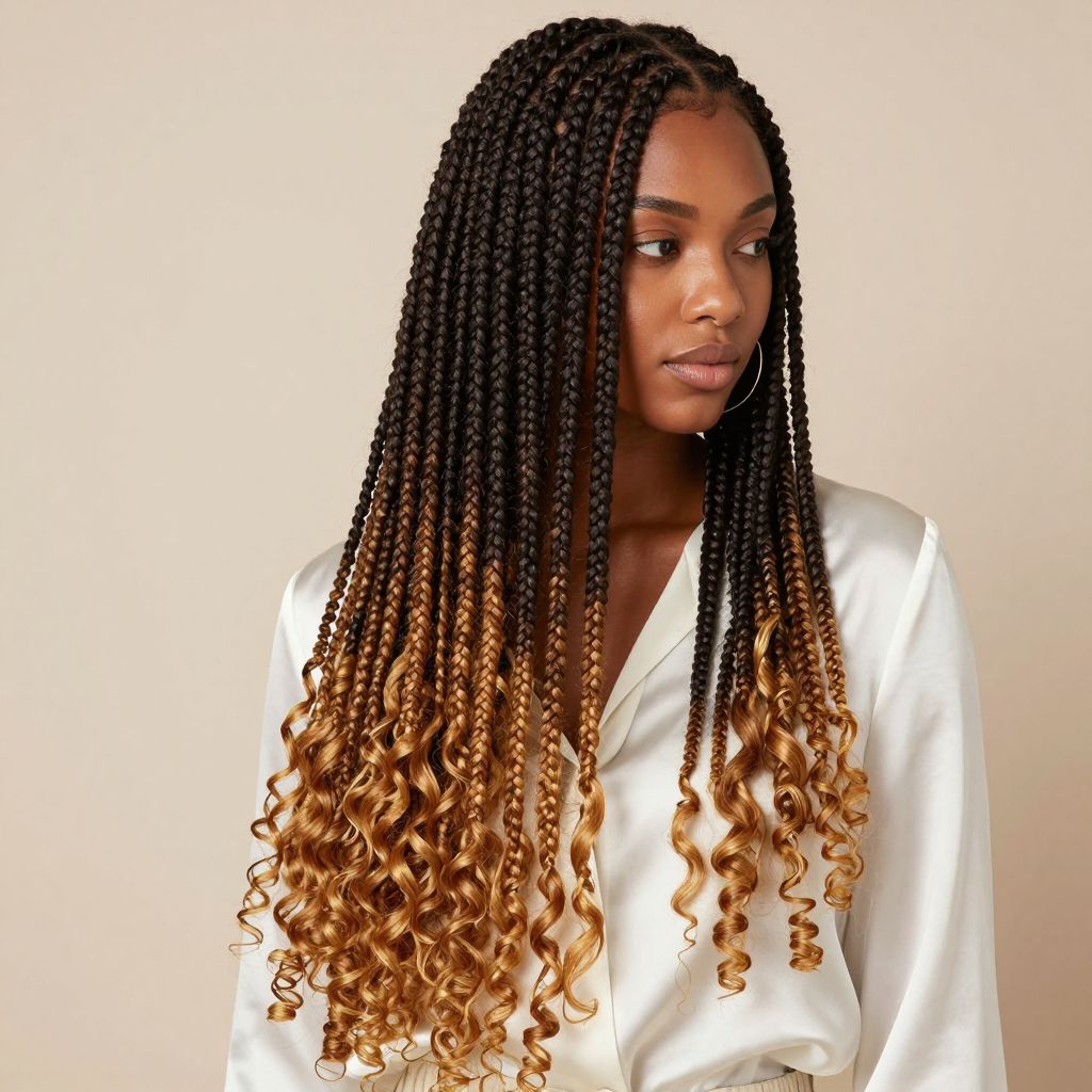 Senegalese Twists with Ombre Tips