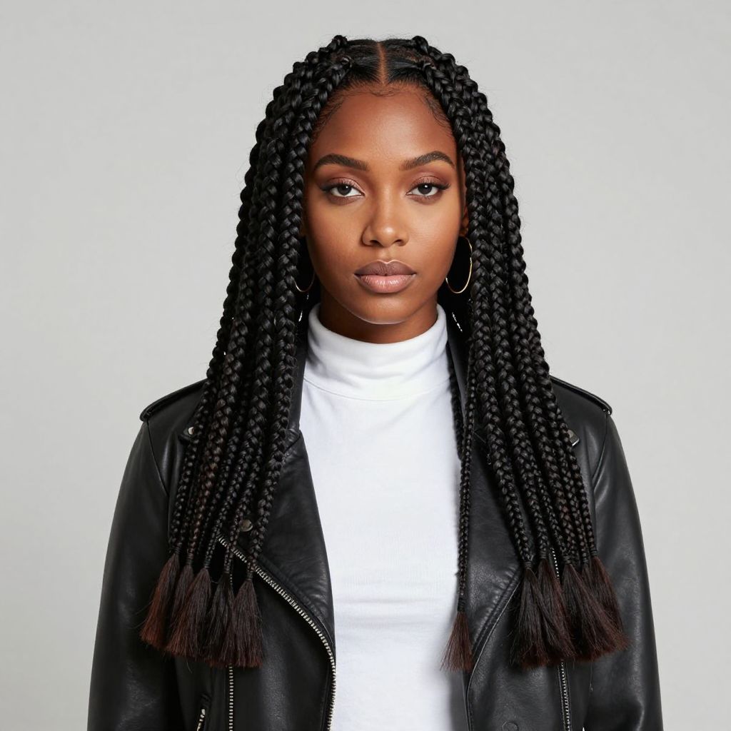 Jumbo Braids with Blunt Ends