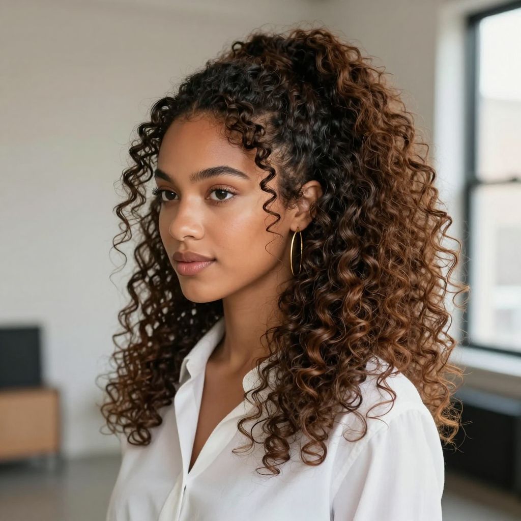 Voluminous Curly Ponytail