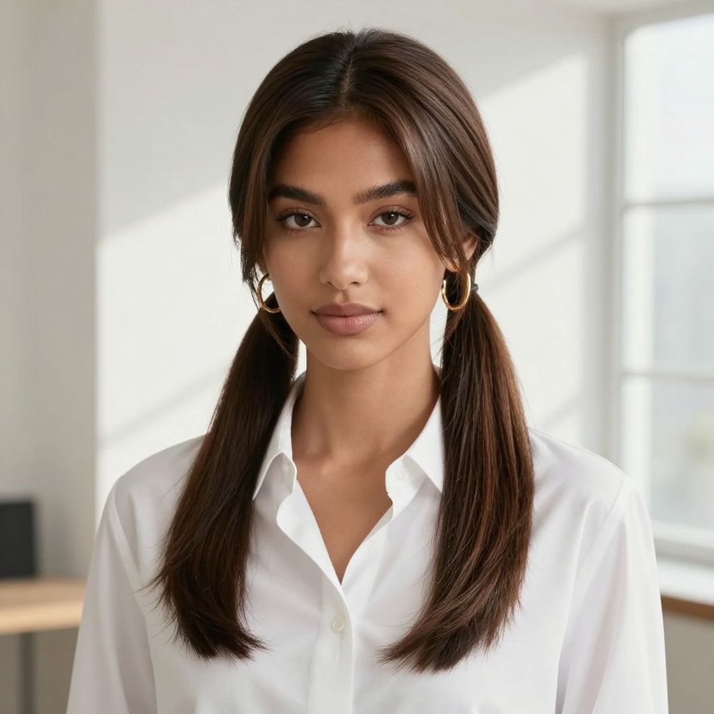 Classic Low Ponytail with Center Part