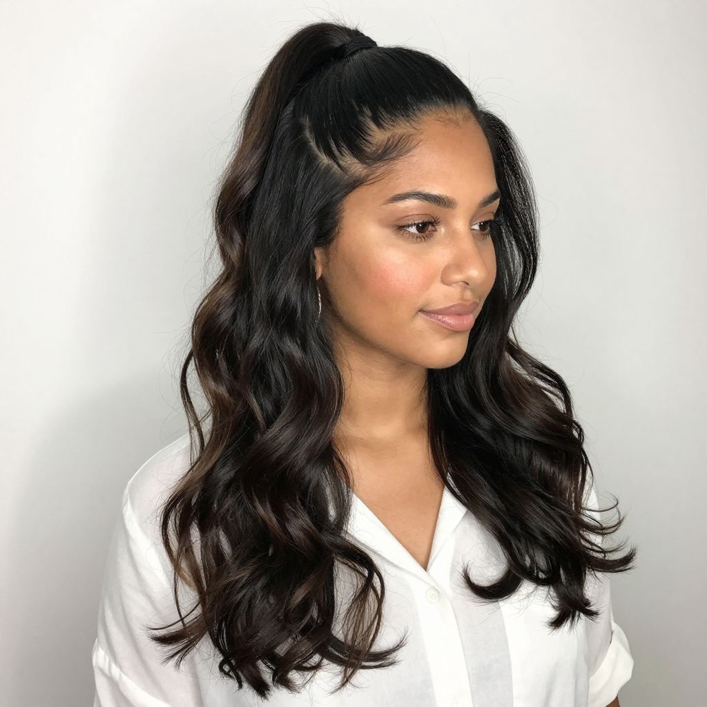 Half-Up, Half-Down Ponytail