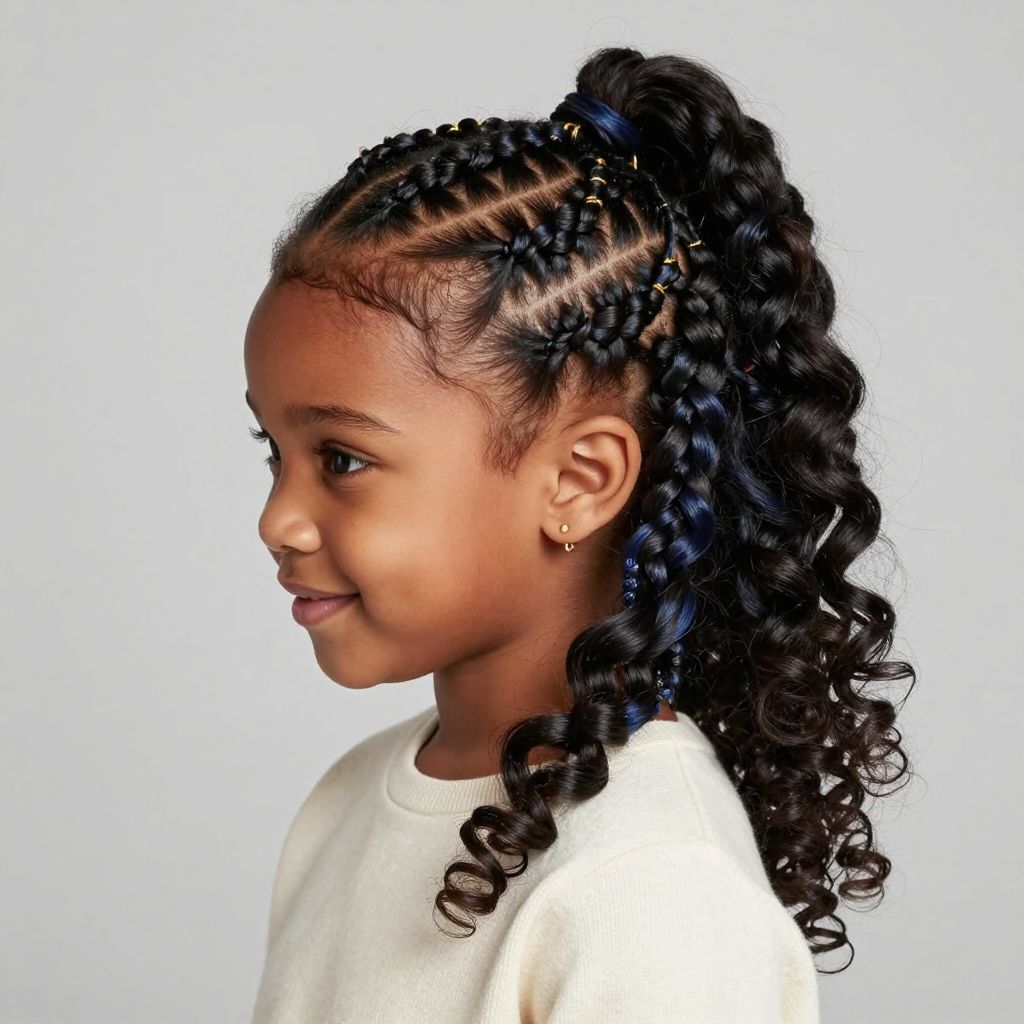 Mohawk Braids With Puffed Ends