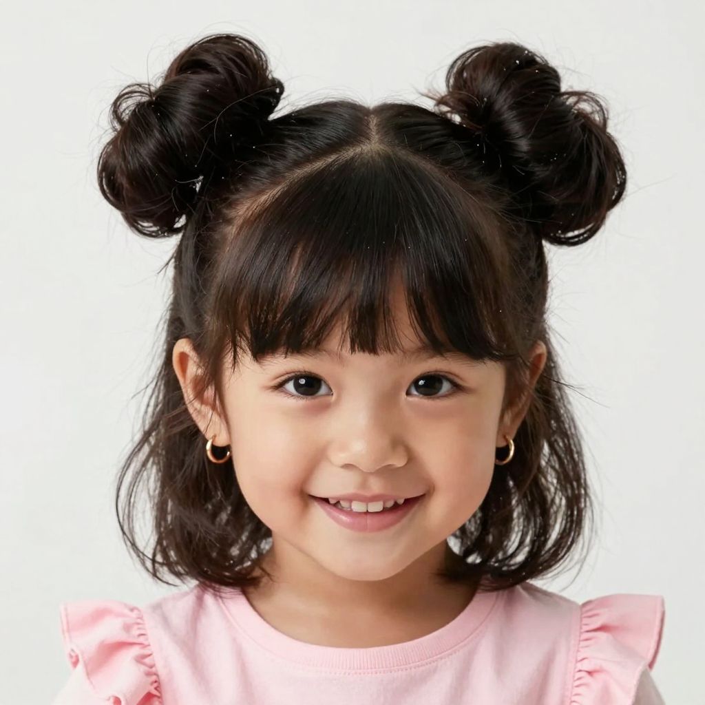 Puff Buns Paired With Side Bangs