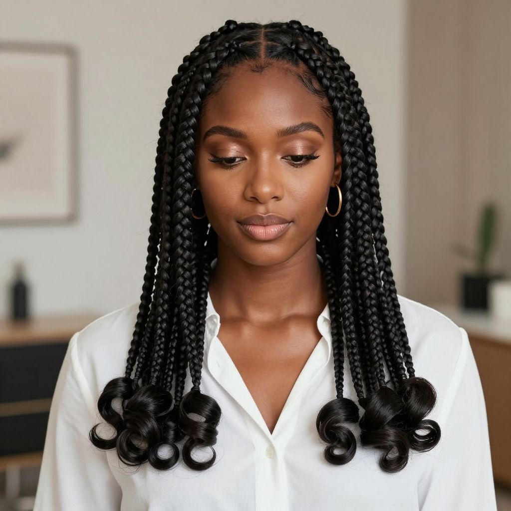 Feed-In Braids with Baby Hairs Edge Art