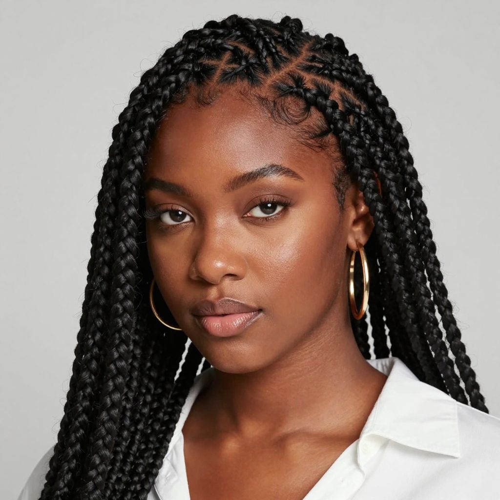 Zigzag Parted Braids