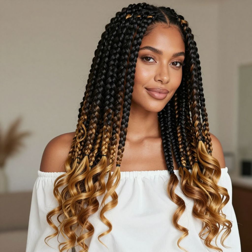 Jumbo Box Braids with Ombre