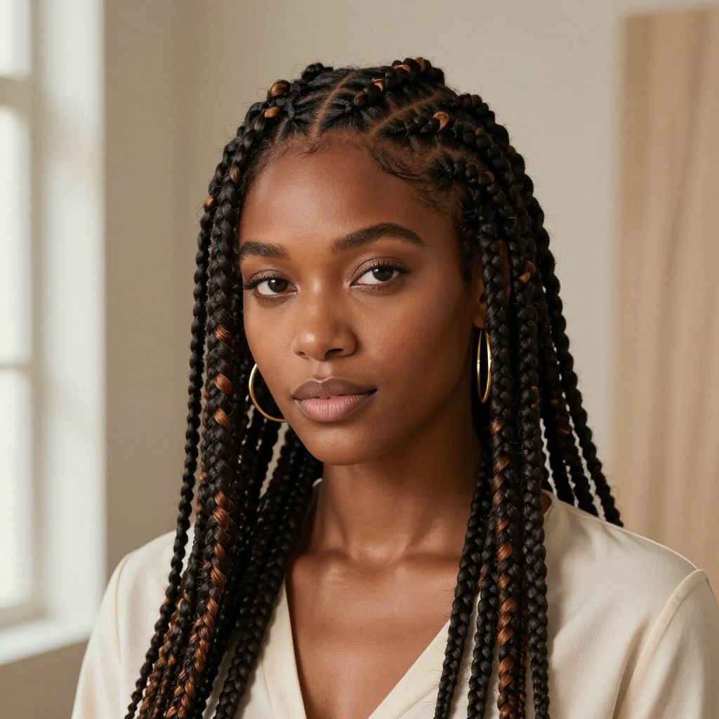 Triangle Parted Box Braids