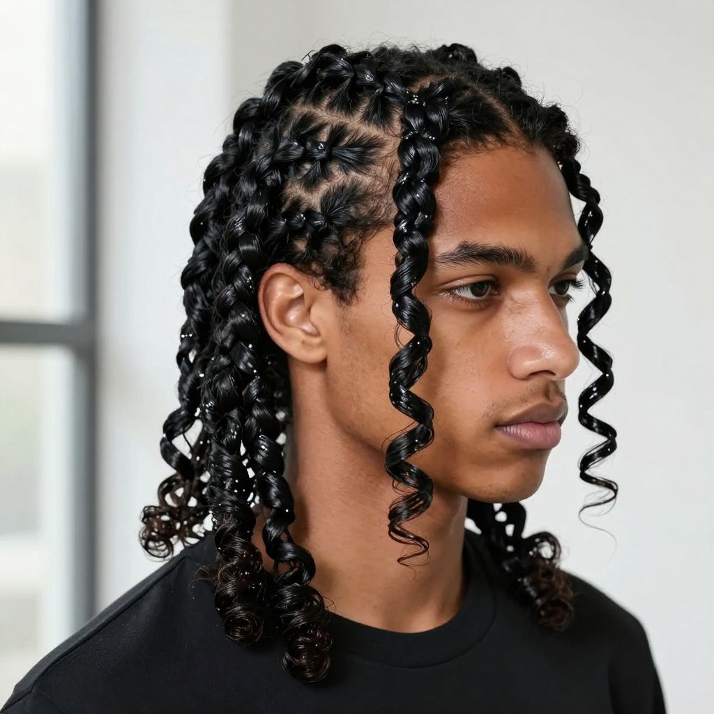 Double Dutch Braids with High Shine