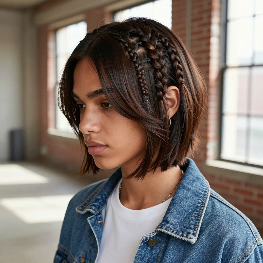 Side Braided Bangs