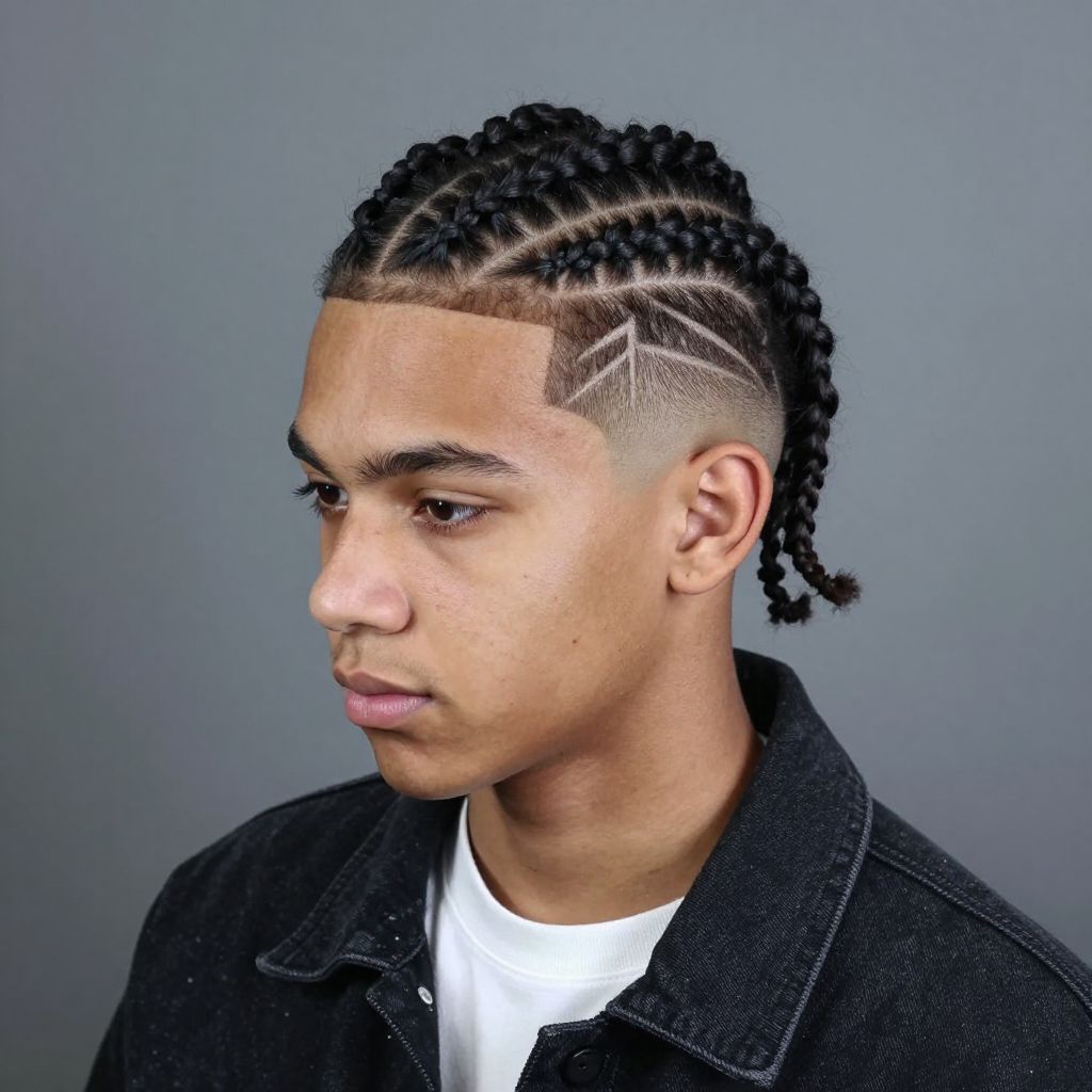Braid with Shaved Design