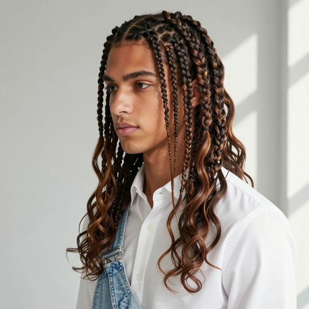 Rope Braids with Middle Part