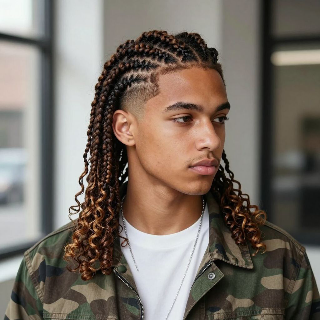 Box Braids with Tapered Sides