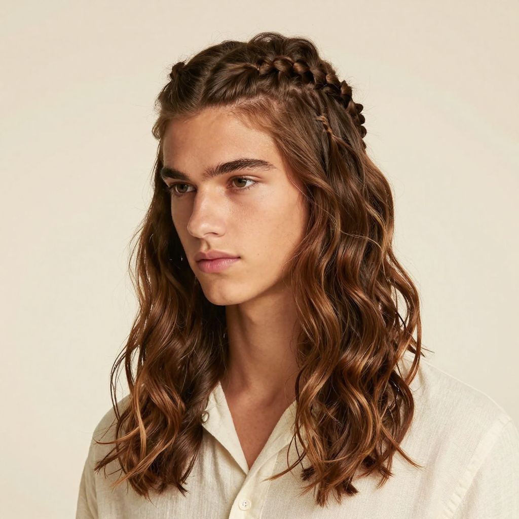 Half Up Braided Crown