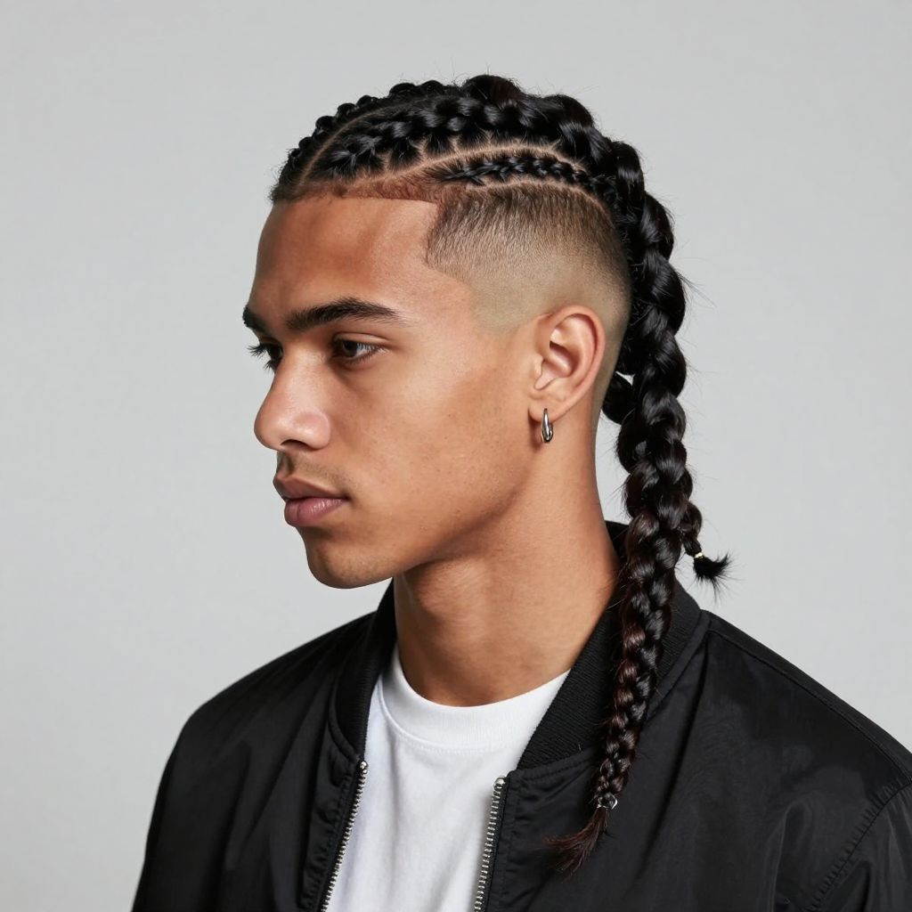Braided Mohawk with Shaved Sides