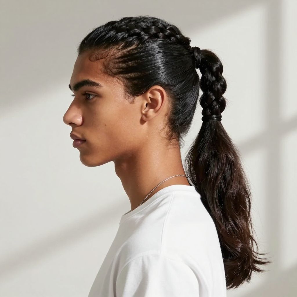 Side Swept Braided Ponytail