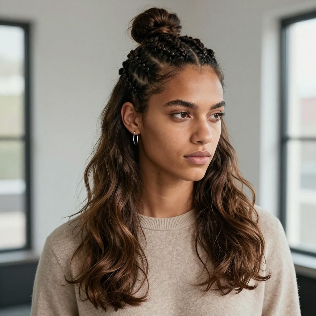 Half Up Braided Bun