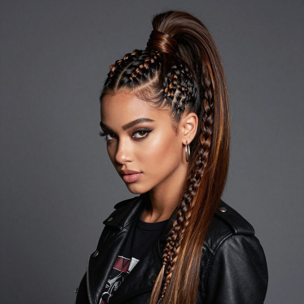 Braided Ponytail Mohawk Style