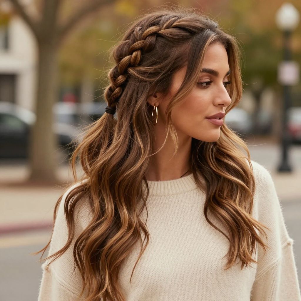 Half-Up Braid Ponytail