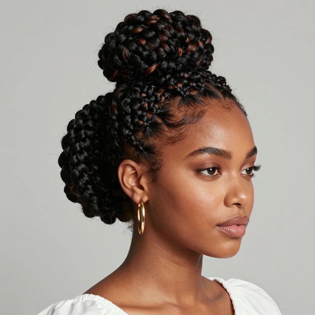 Mini Braids Bun Cluster
