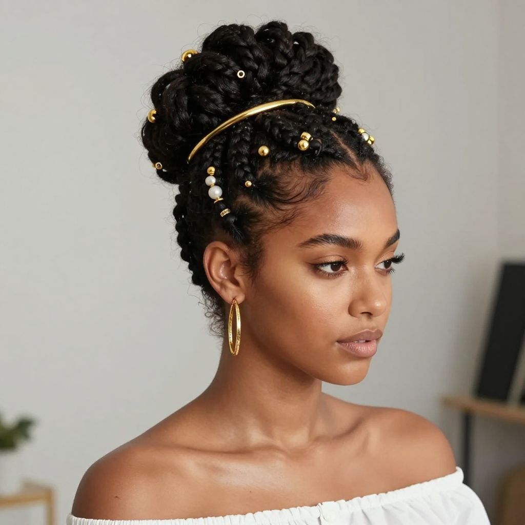 Braided Bun with Accessories