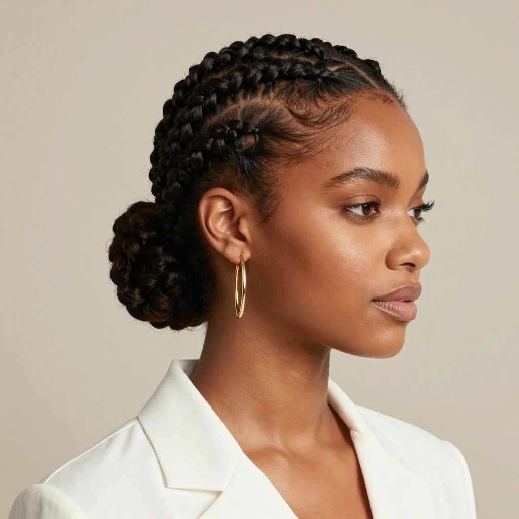 Cornrow Crown Bun