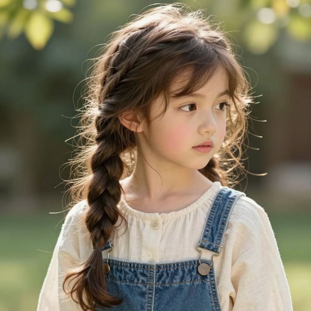 Messy Side Braid with Loose Strands