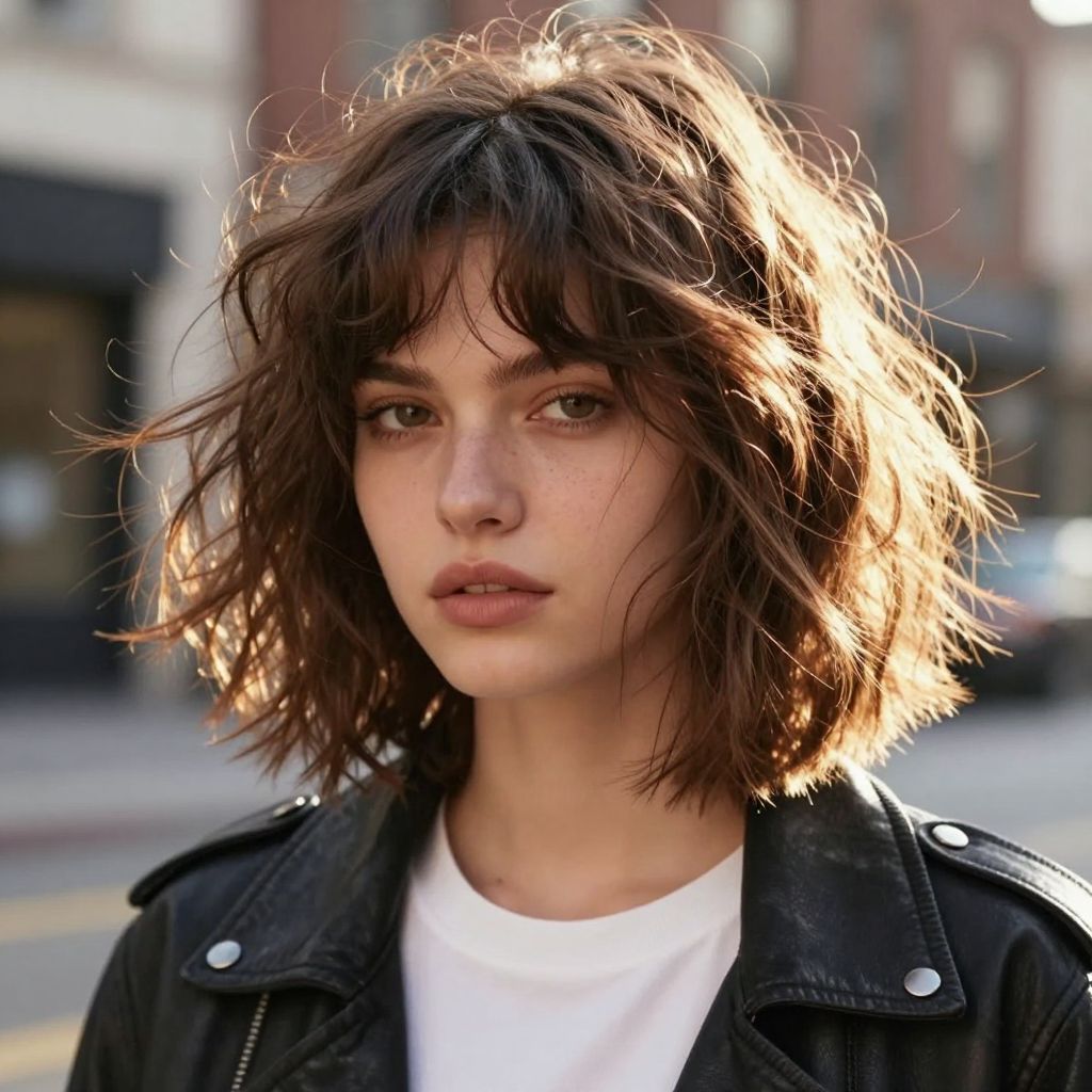 Messy Chin Bob with Fringe