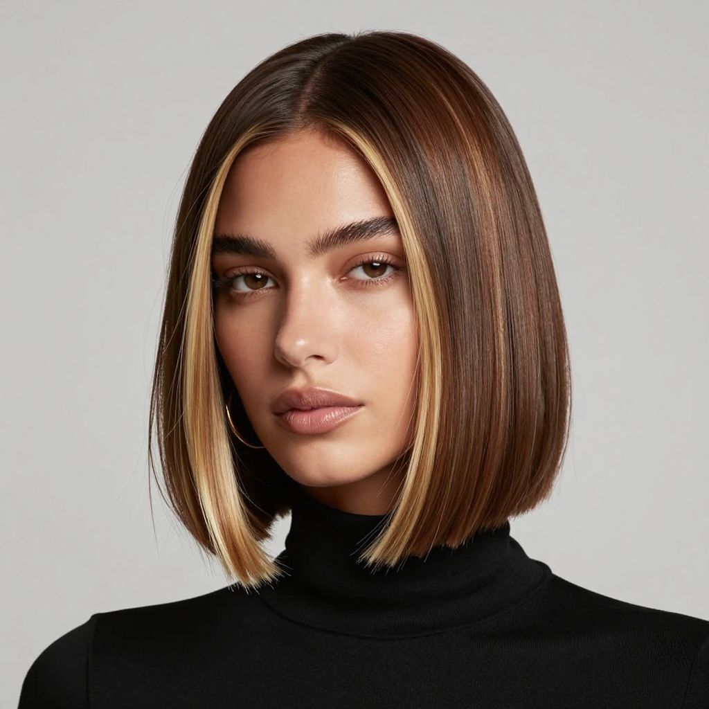 Sleek Chin Length with Money Piece