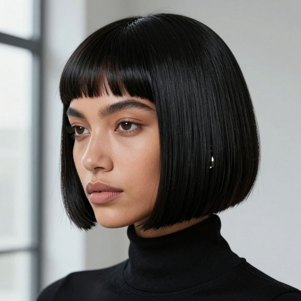 Edgy Curved-In Chin Bob