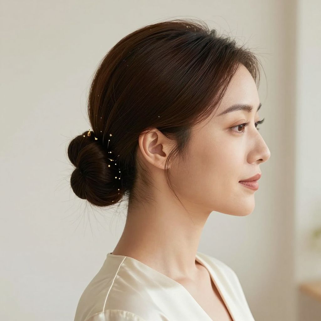 Classic Low Bun with Ornamental Pins