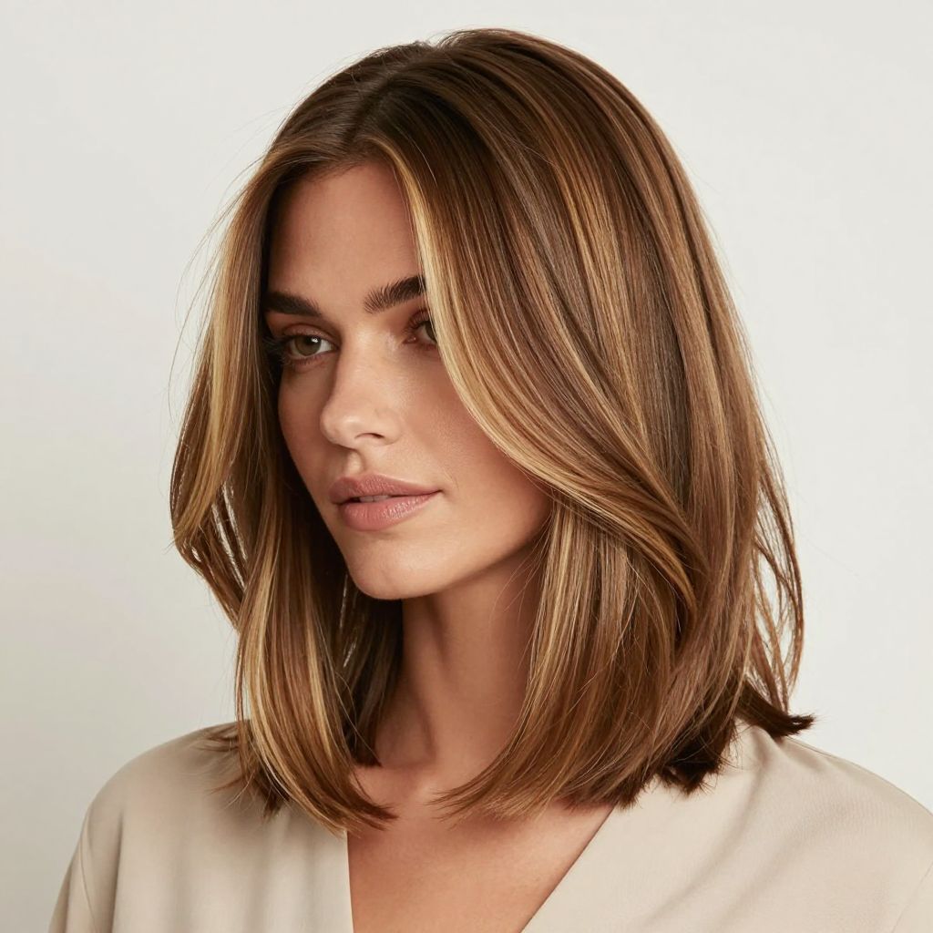 Layered Lob with Subtle Highlights