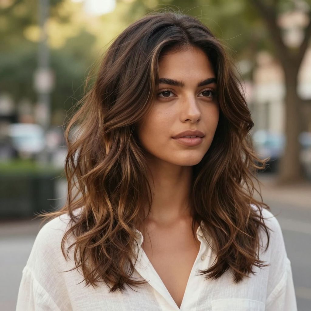 Tousled Shoulder Length Waves
