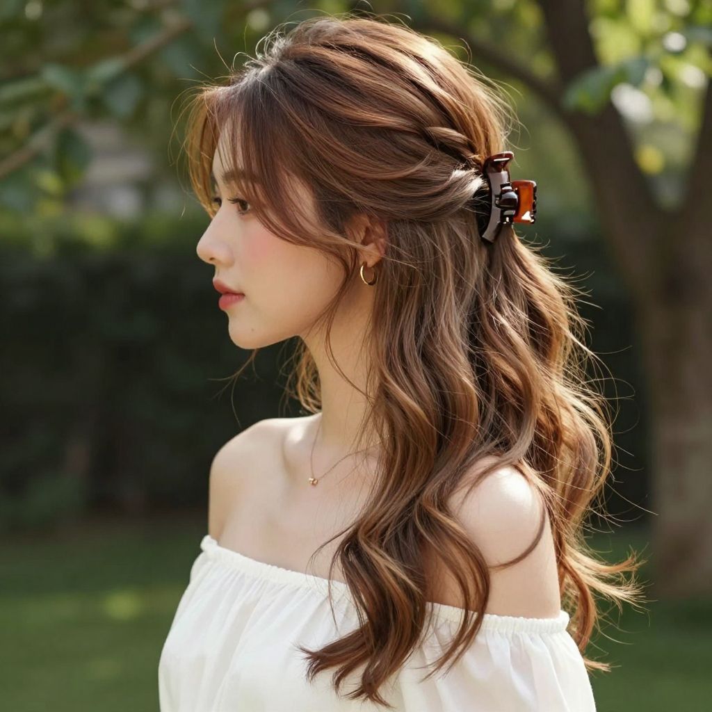 Claw Clip Updo with Face-Framing Strands