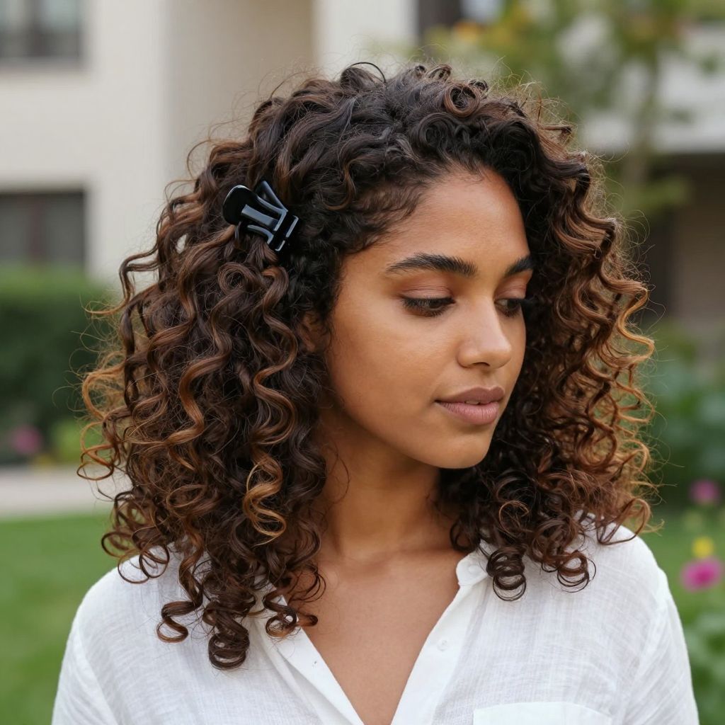 Curly Claw Clip Updo