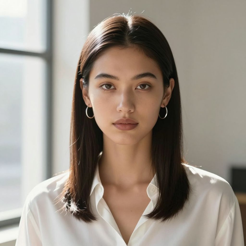 Sleek Low Bun with Middle Part