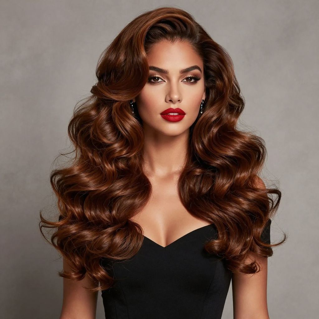 Side Swept Voluminous Curls