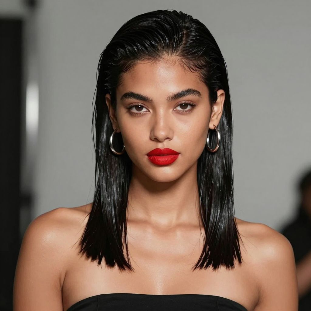 Slicked Back Wet Look