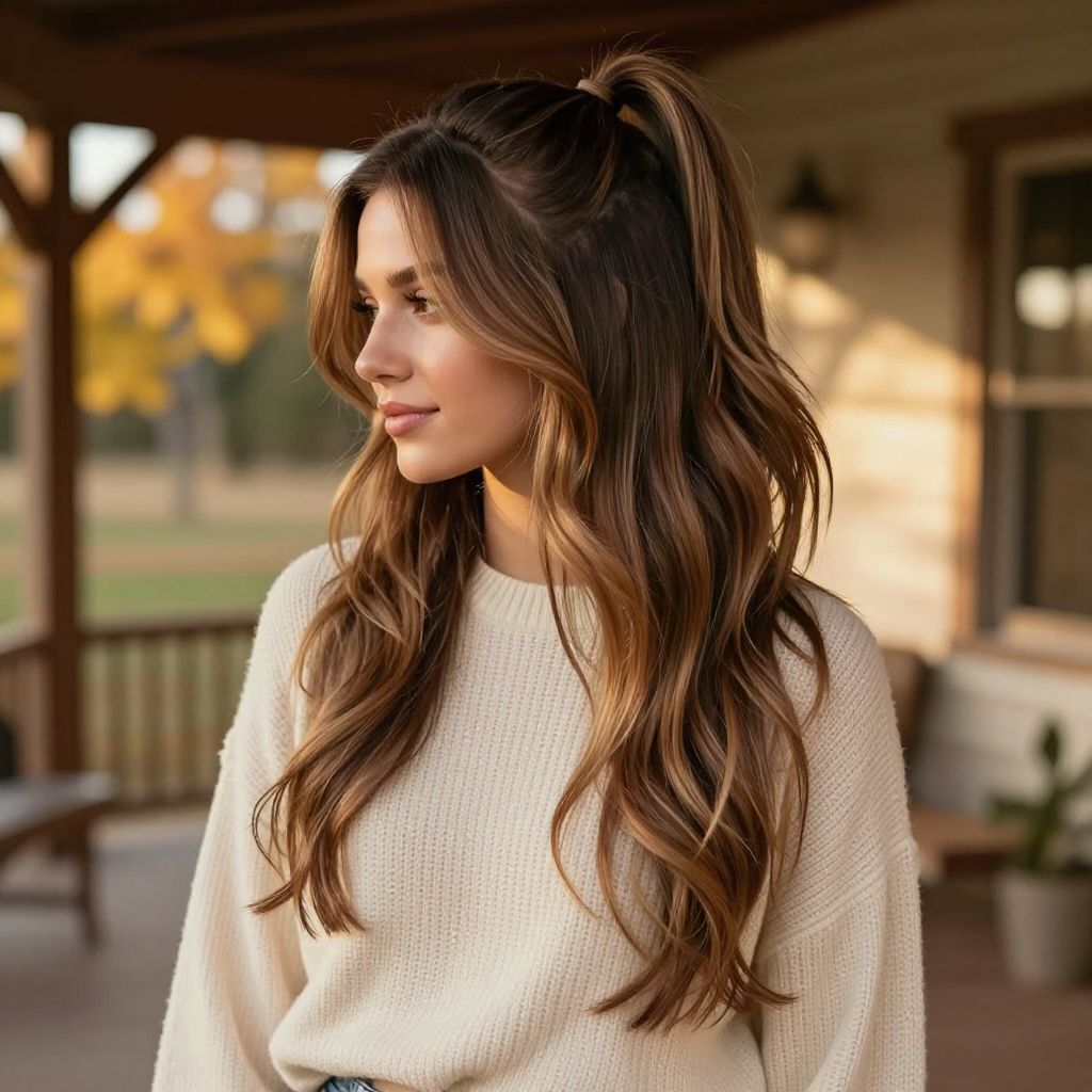 Flowy Half-Up Pony with Volume