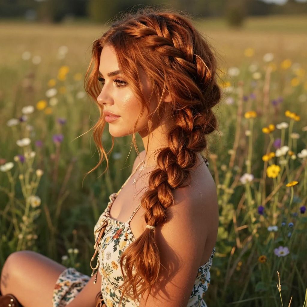 Low Messy Fishtail Braid