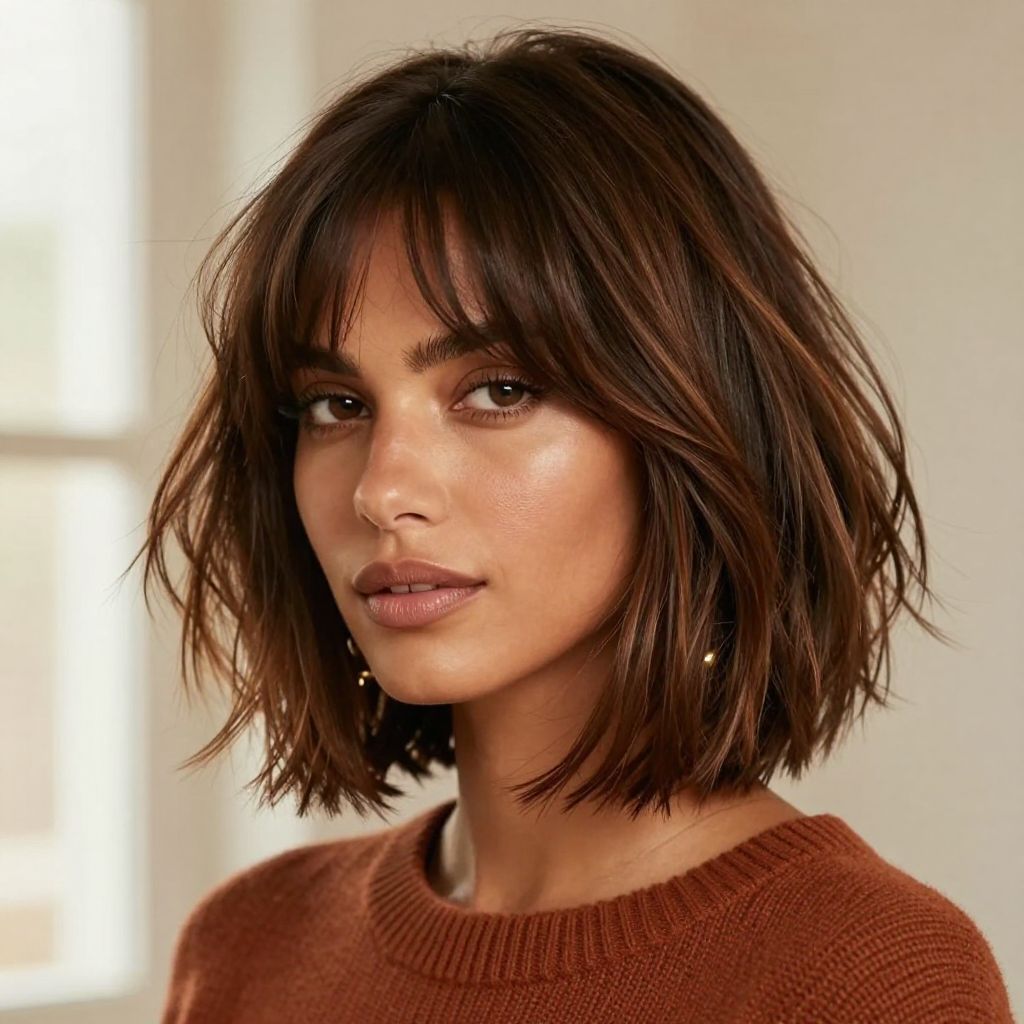 Textured Bob with Fringe