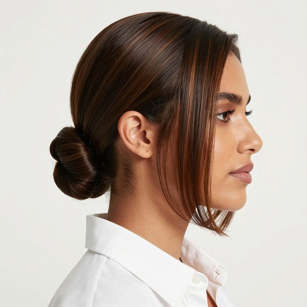 Slicked Back Low Bun